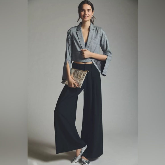 New By Anthropologie Cropped Slit Jacket Size 2 - Picture 4 of 9